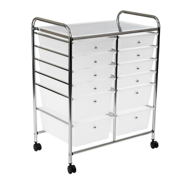 Seville Classics 12-Drawer Rolling Organizer Cart – 25.2″ W x 15.2″ D x 31.7″ H