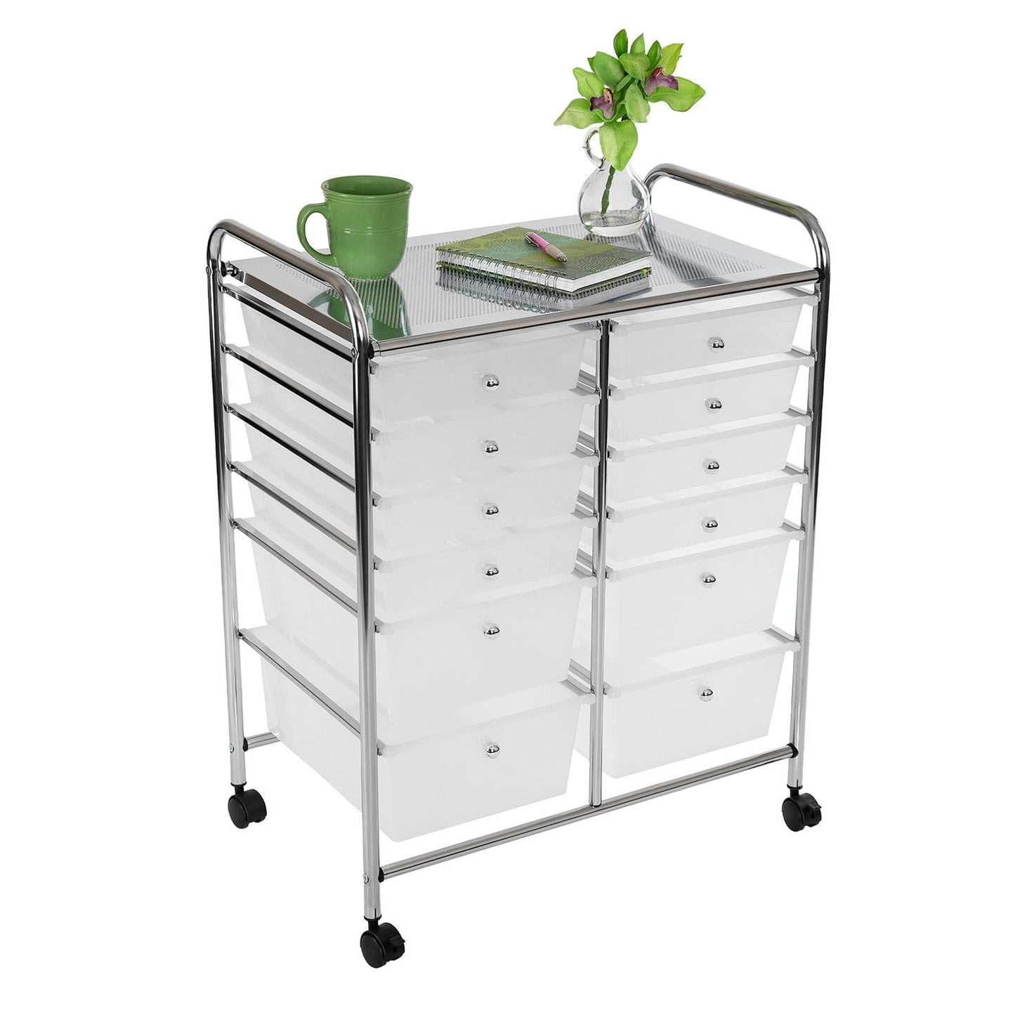 Seville Classics 12-Drawer Rolling Organizer Cart – 25.2″ W x 15.2″ D x 31.7″ H