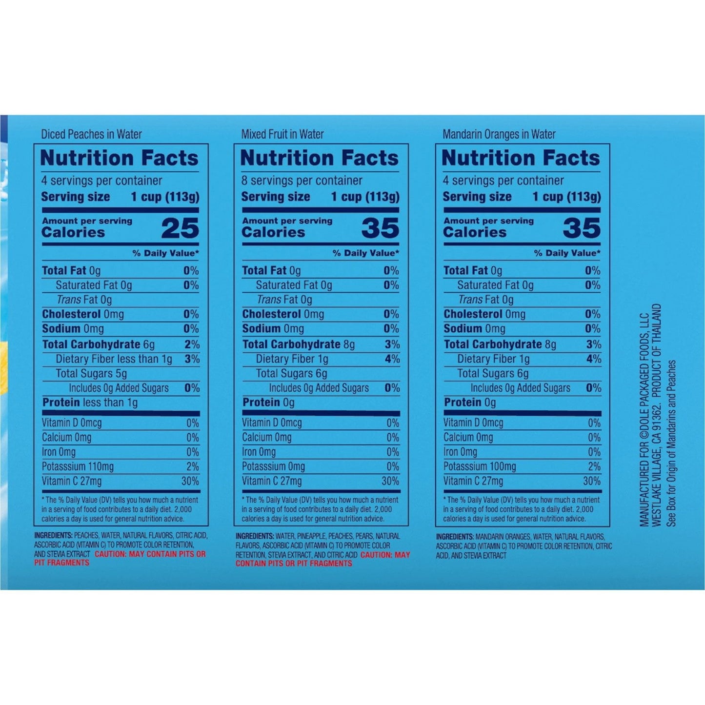 Dole No Sugar Added Mixed Fruit Variety Pack (4 oz × 16 ct)