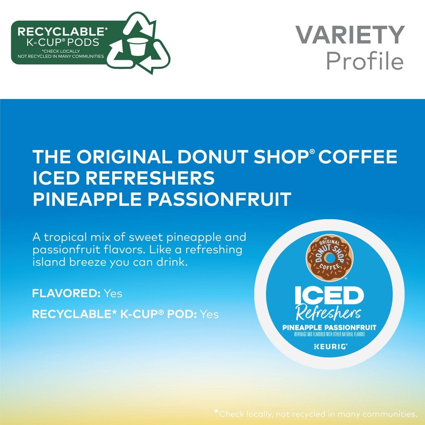 The Original Donut Shop Iced Refreshers Variety Pack – Strawberry Açaí & Pineapple (40-Count)
