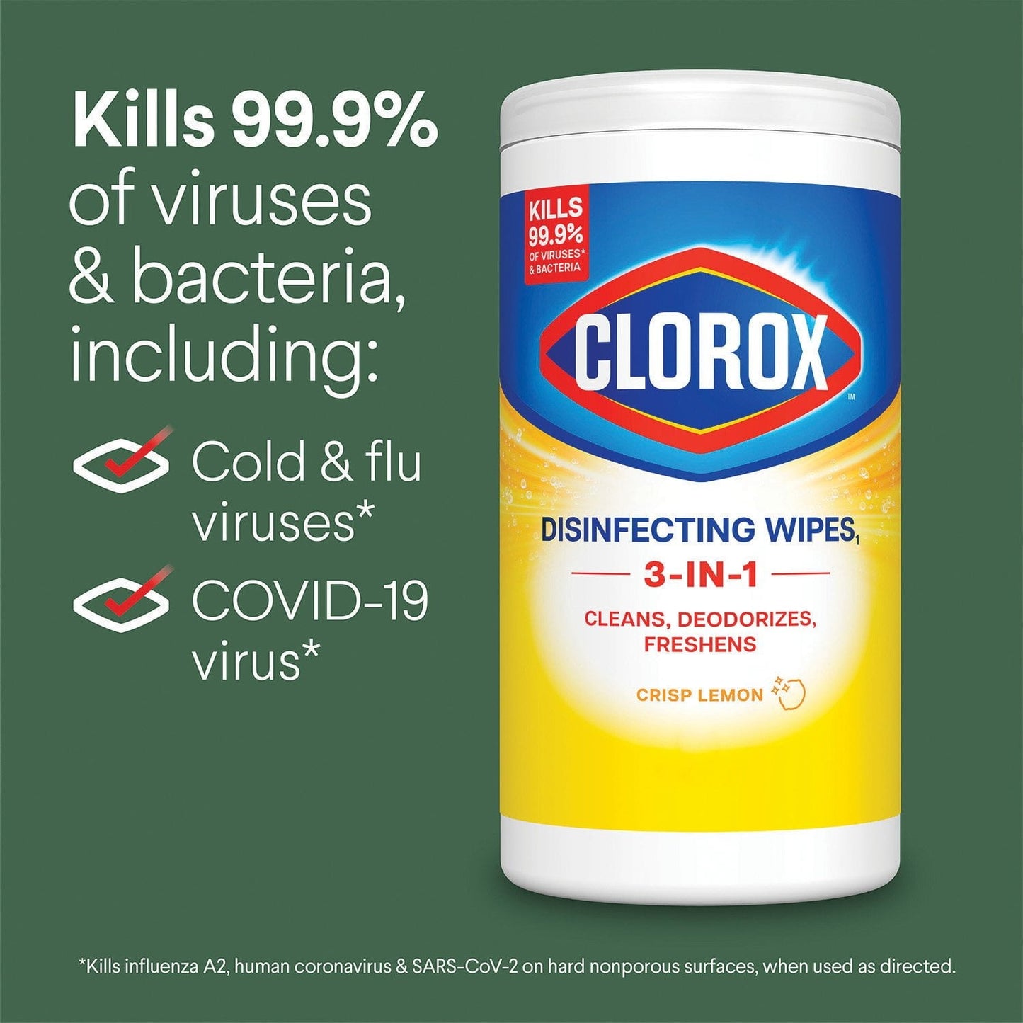 Clorox Disinfecting Cleaning Wipes – Variety Pack, 5 Canisters (425 Wipes Total)