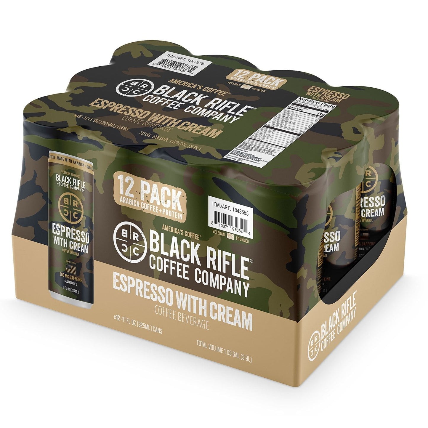 Black Rifle Coffee Company Espresso with Cream – 11 fl oz (12‑Pack)