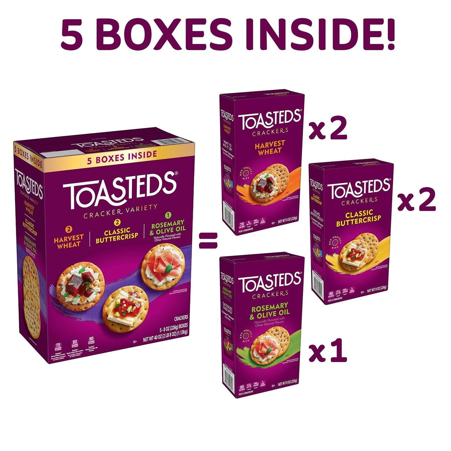 Kellogg’s Toasteds Crackers Variety Pack – 40 oz Assortment