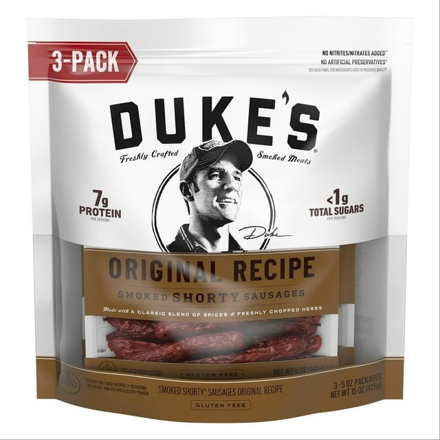 Duke’s Smoked Shorty Sausages – Original Recipe, 5 oz (3-Pack)