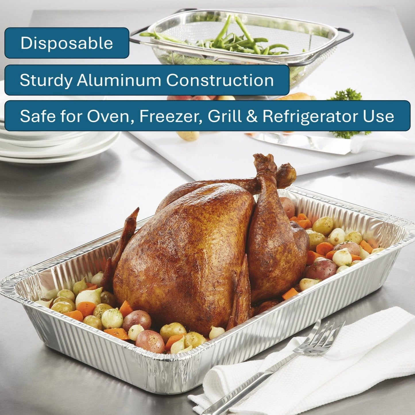 Member’s Mark Full-Size Aluminum Steam Table Pans – 18-Count