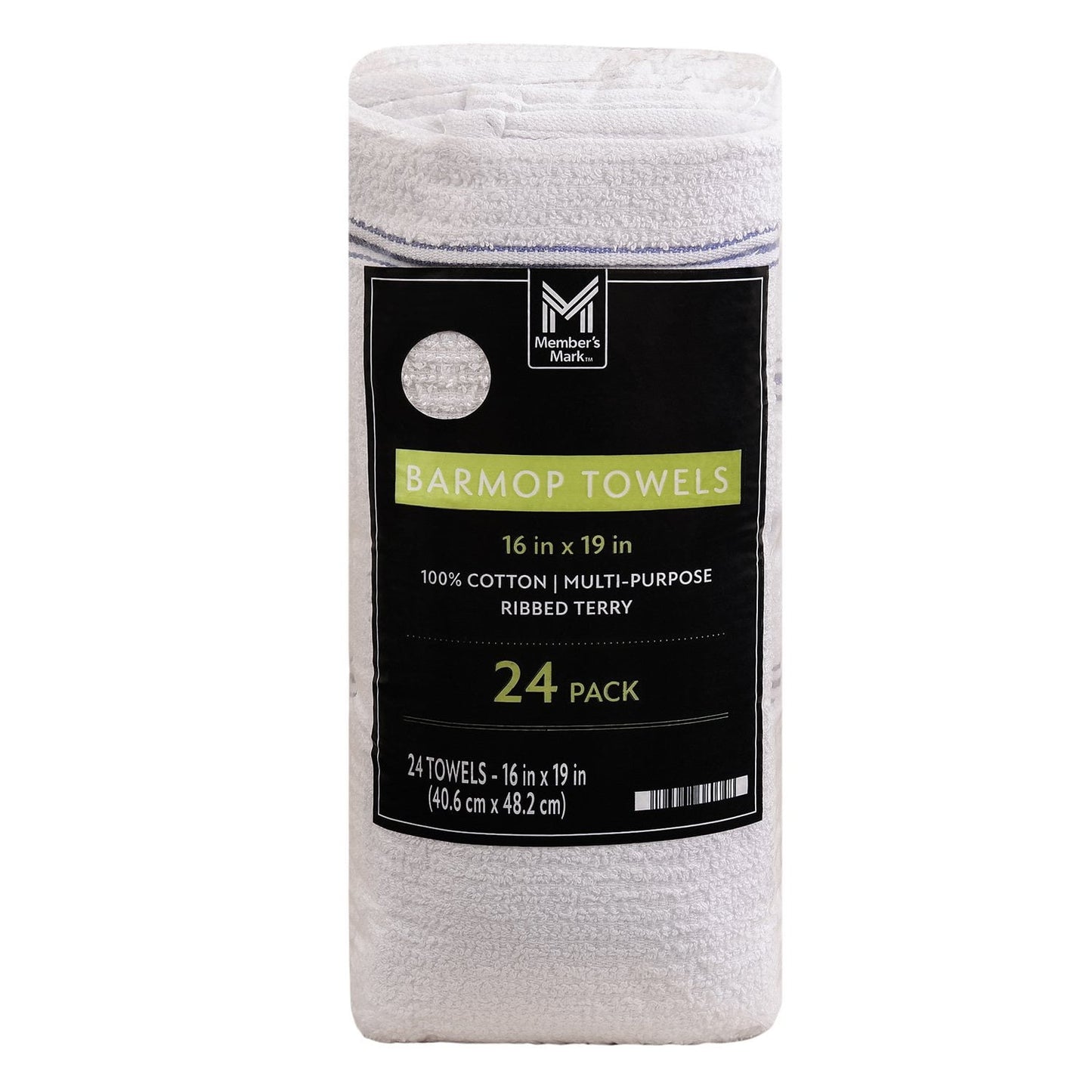 Member’s Mark  Cotton Bar Mop Towels – 16″ × 19″ (24-Pack)