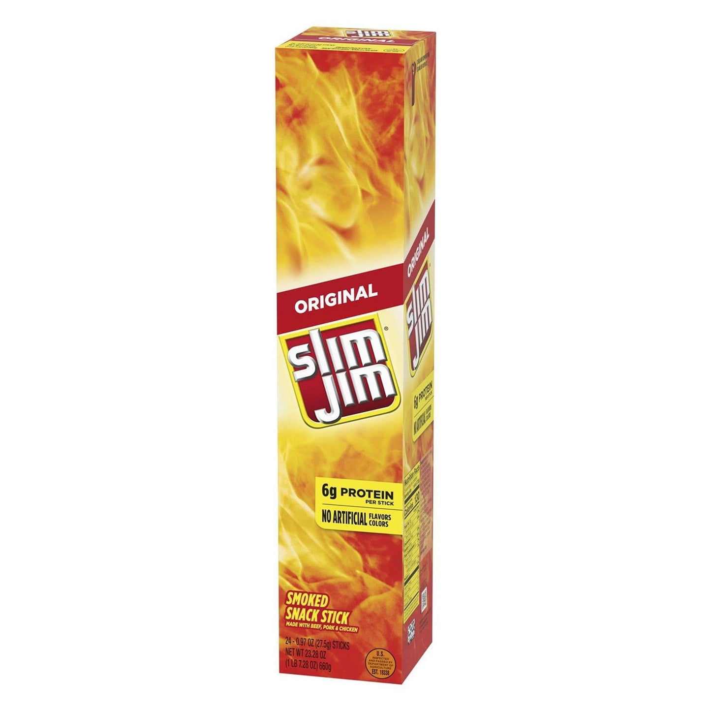Slim Jim Giant Smoked Snack Sticks – Original Flavor, 24-Count Value Pack