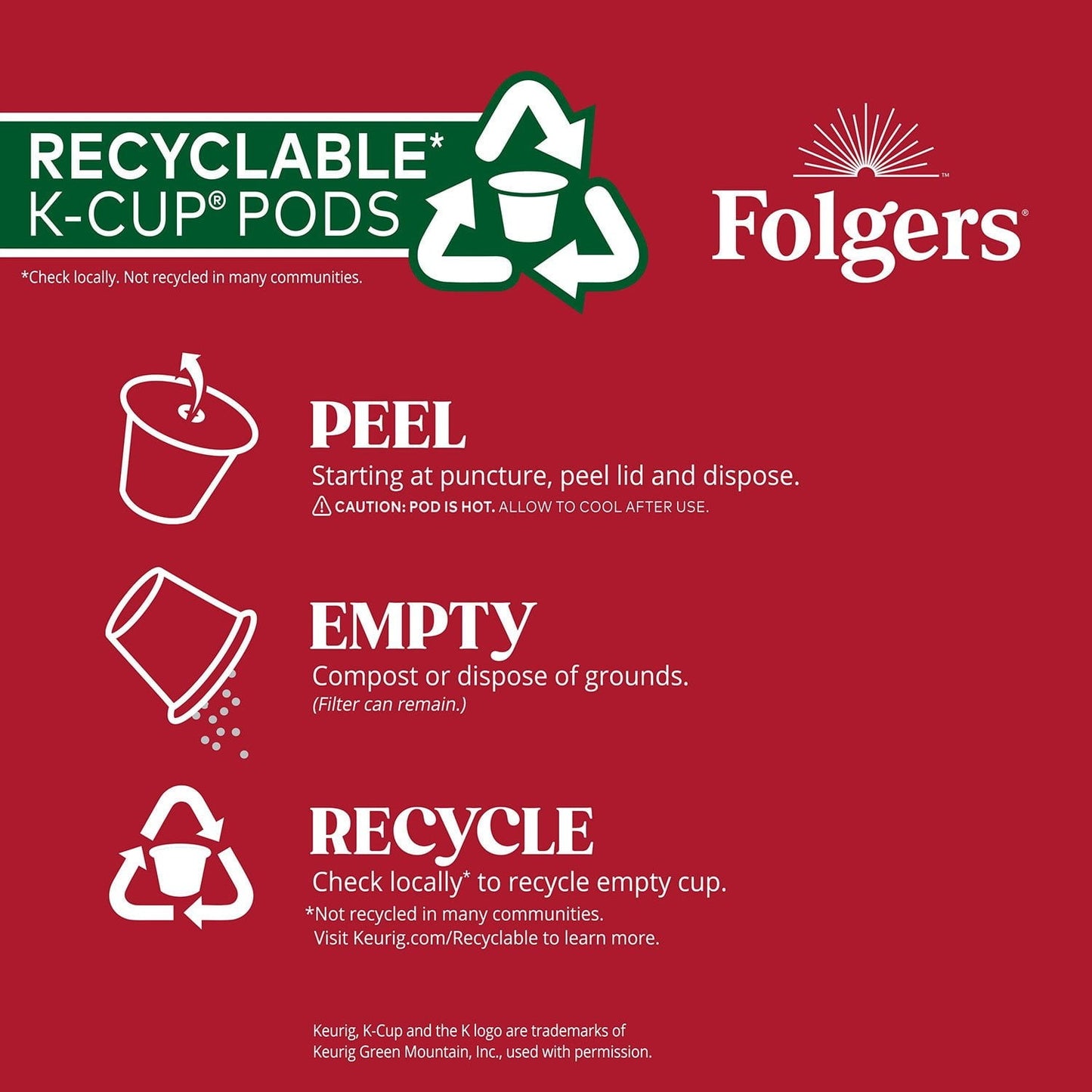 Folgers Classic Roast Coffee K-Cups – Medium Roast, 100 Count