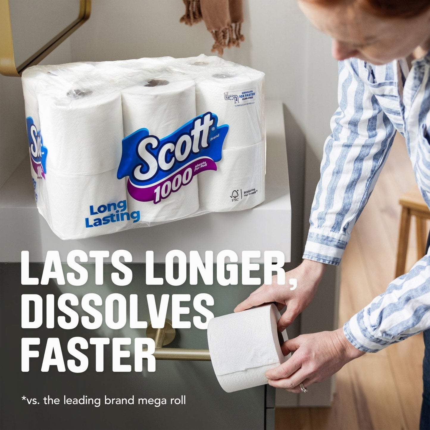 Scott Bath Tissue 45-Roll Pack – Soft, Strong & Septic-Safe
