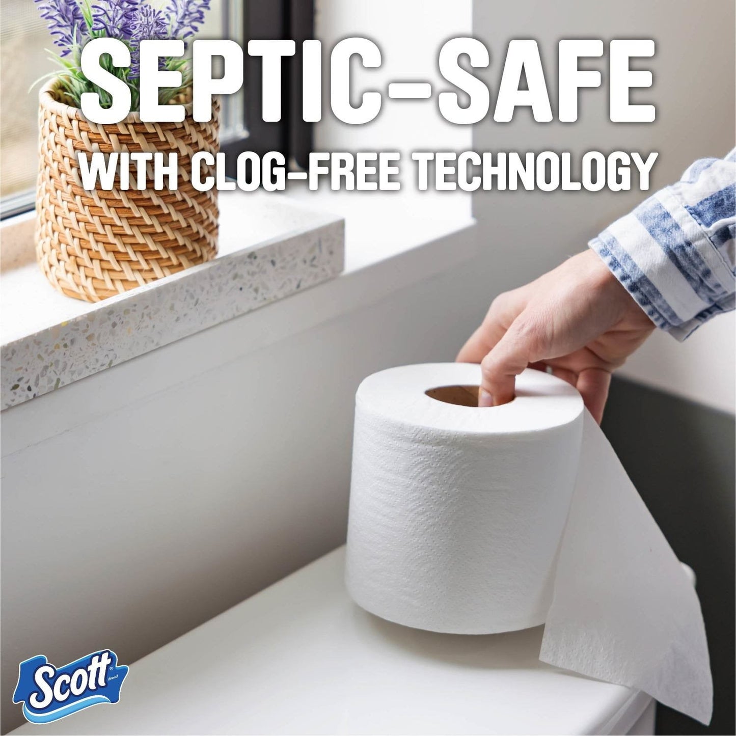 Scott Bath Tissue 45-Roll Pack – Soft, Strong & Septic-Safe