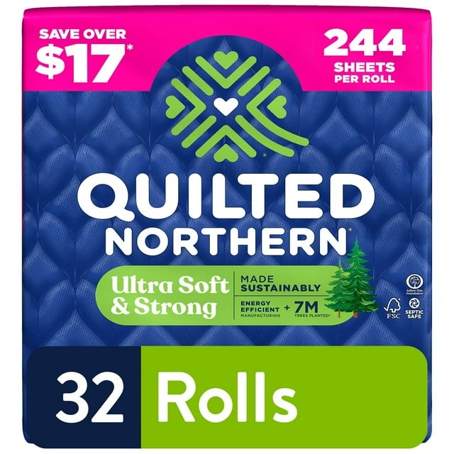 Quilted Northern Ultra Soft & Strong Toilet Paper – 32-Roll Pack
