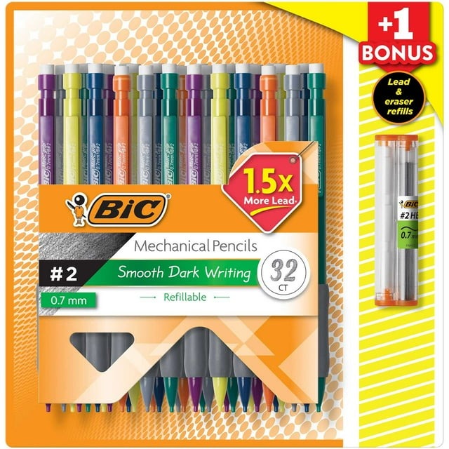 BIC Matic Grip Mechanical Pencil – 0.7 mm (HB) – 32-Pack