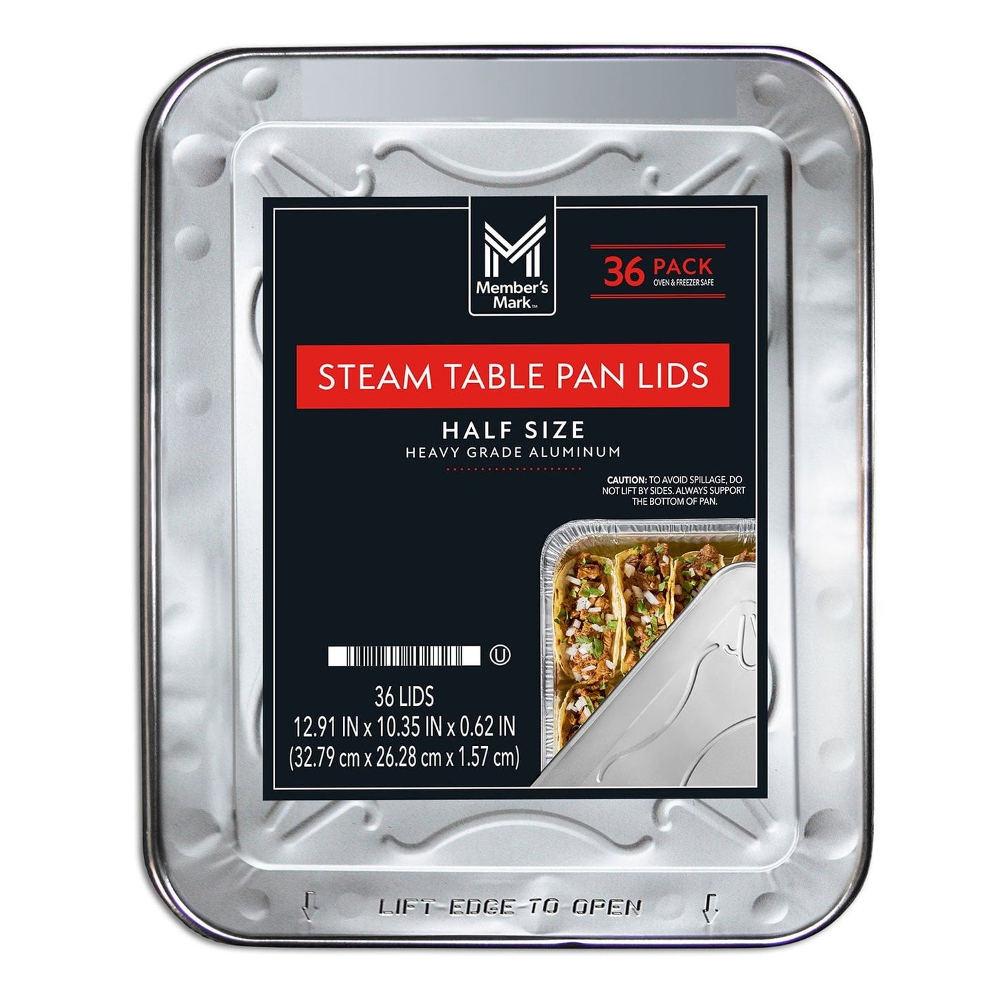 Members Mark Aluminum Steam Table Lids – Half-Size (36-Count)