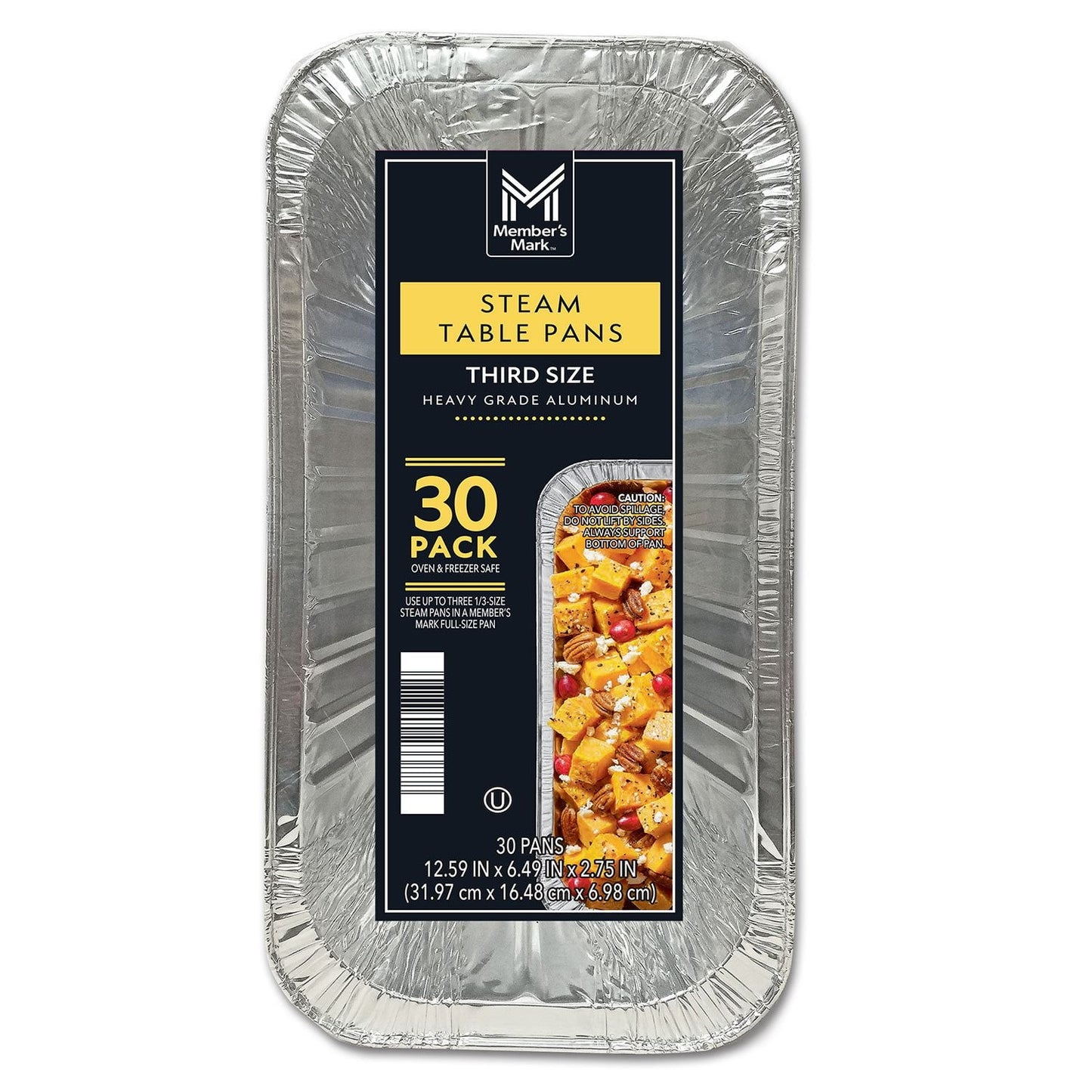 Members Mark Aluminum Steam Table Pans – 1/3 Size (30-Count)