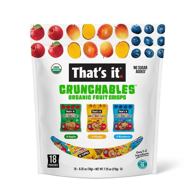 That’s It Crunchable Variety Pack – 18 Single-Serve Fruit Crisp Snacks