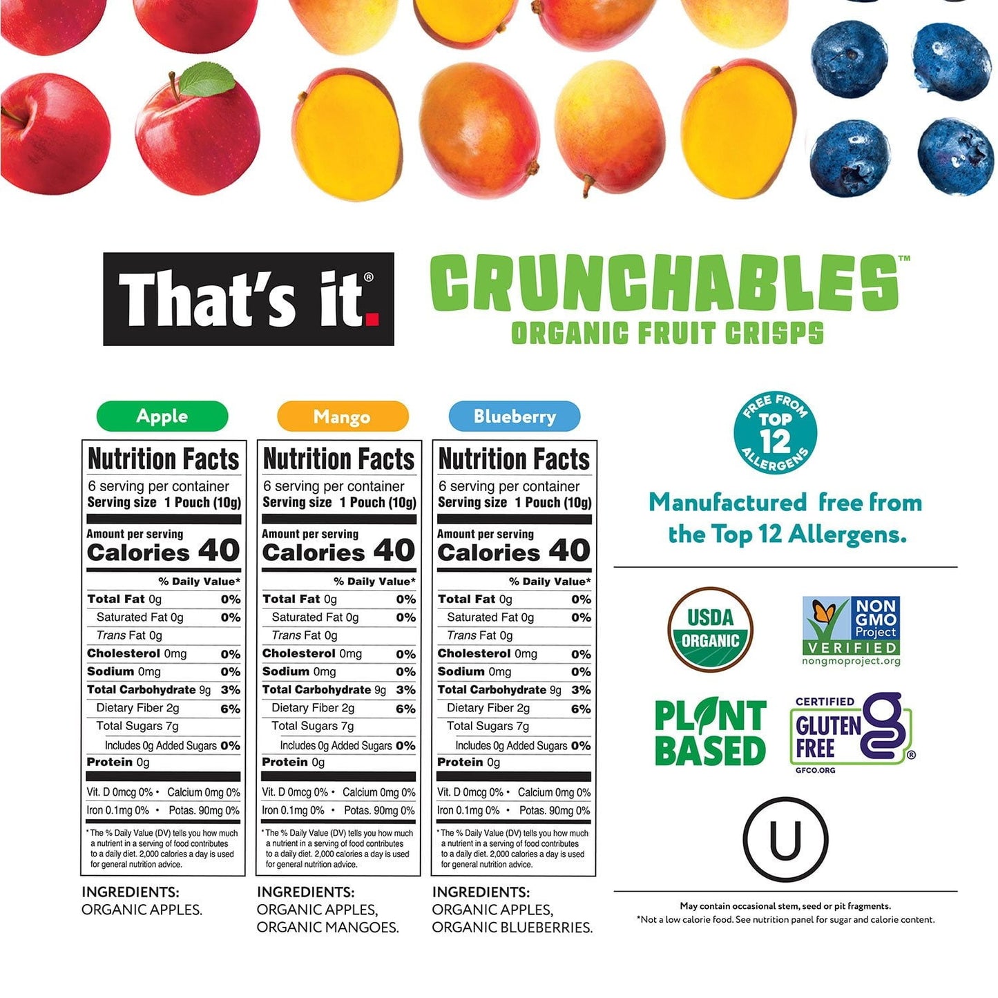 That’s It Crunchable Variety Pack – 18 Single-Serve Fruit Crisp Snacks