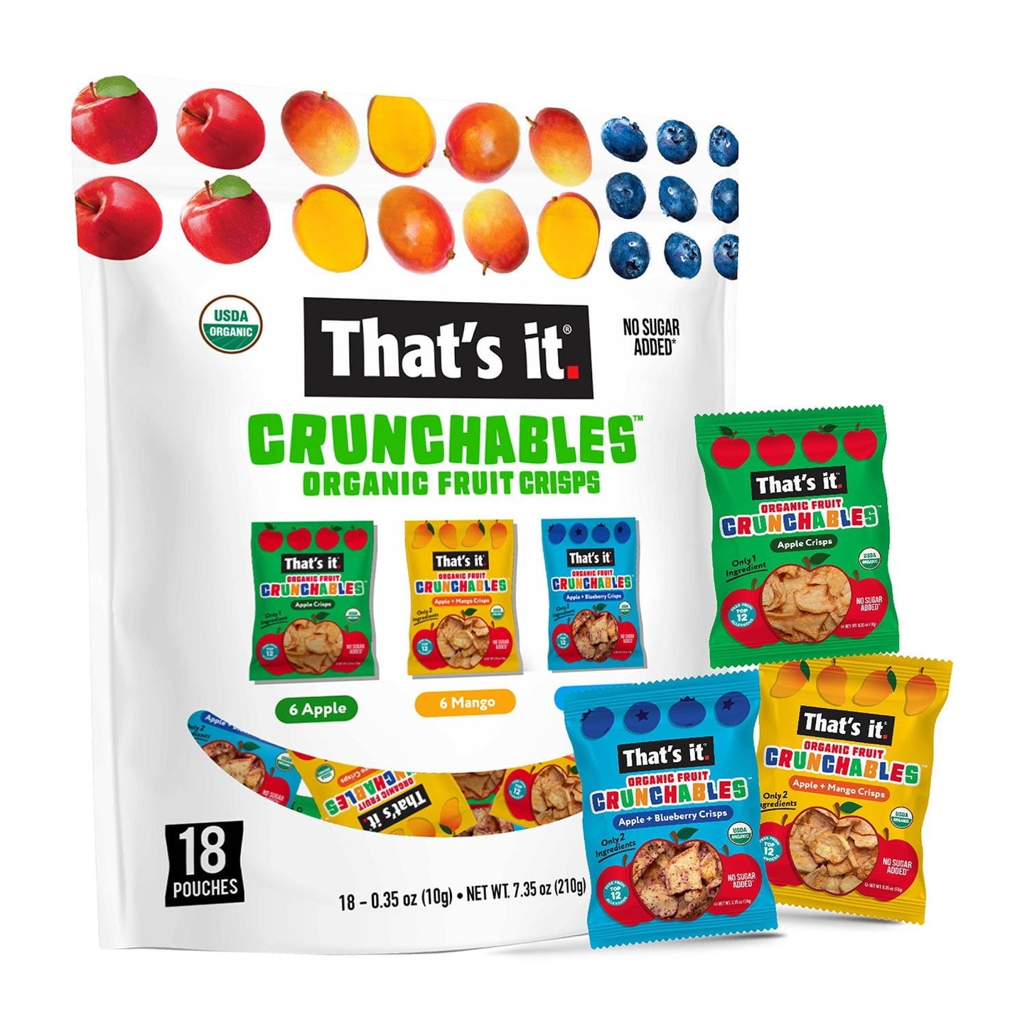 That’s It Crunchable Variety Pack – 18 Single-Serve Fruit Crisp Snacks