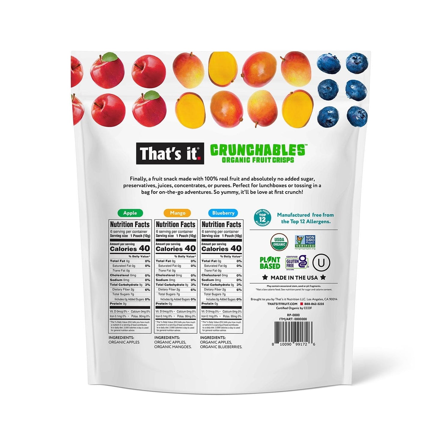 That’s It Crunchable Variety Pack – 18 Single-Serve Fruit Crisp Snacks
