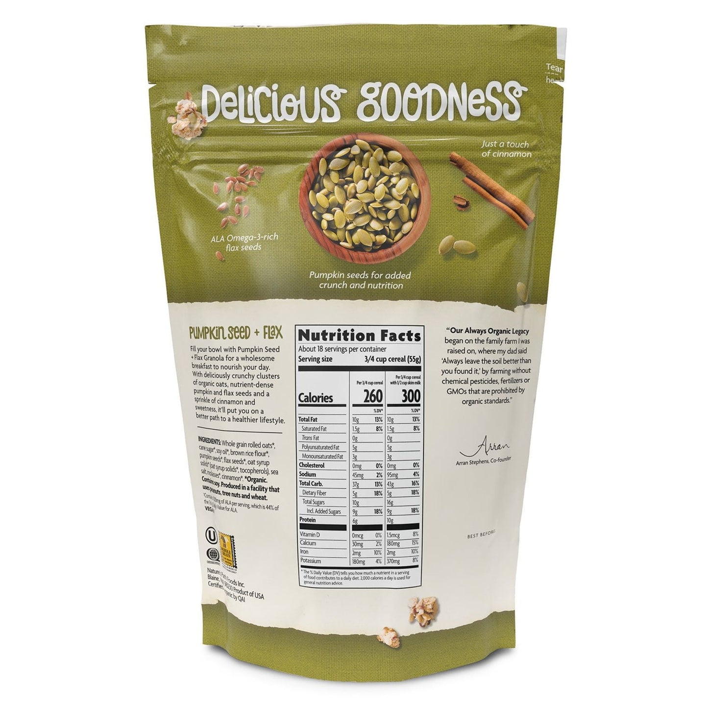 Nature’s Path Organic Pumpkin Seed + Flax Granola – 35.3 oz