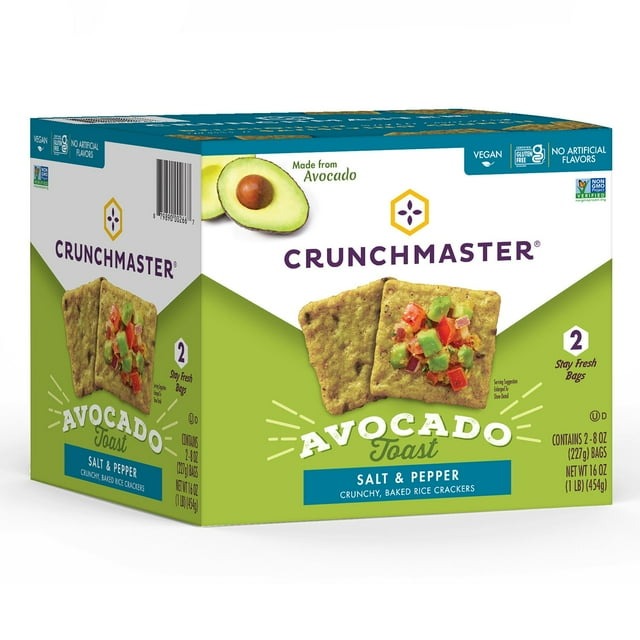 Crunchmaster Avocado Toast Salt & Pepper Crackers – 16 oz Bag