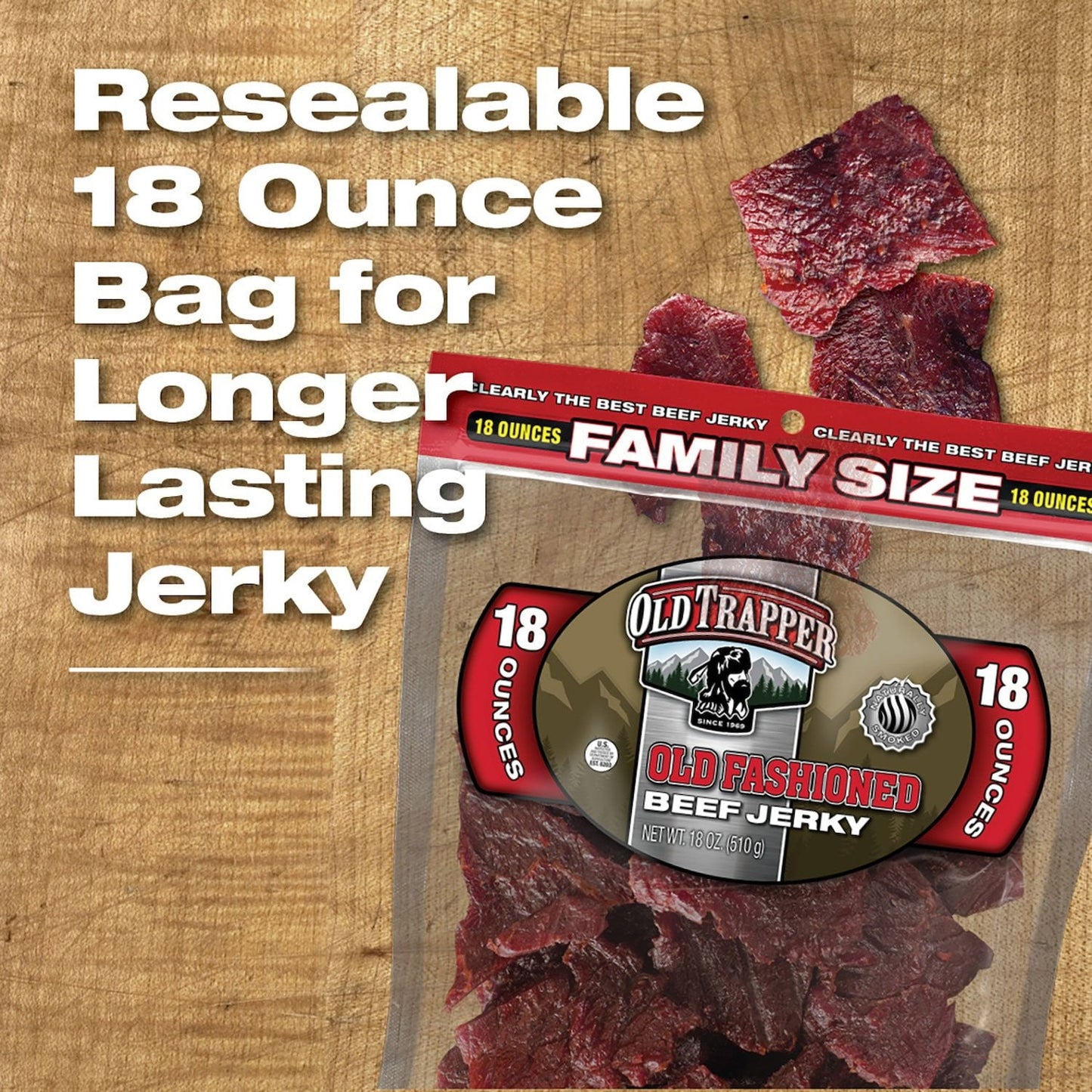 Old Trapper Old-Fashioned Beef Jerky – 18 oz Bag
