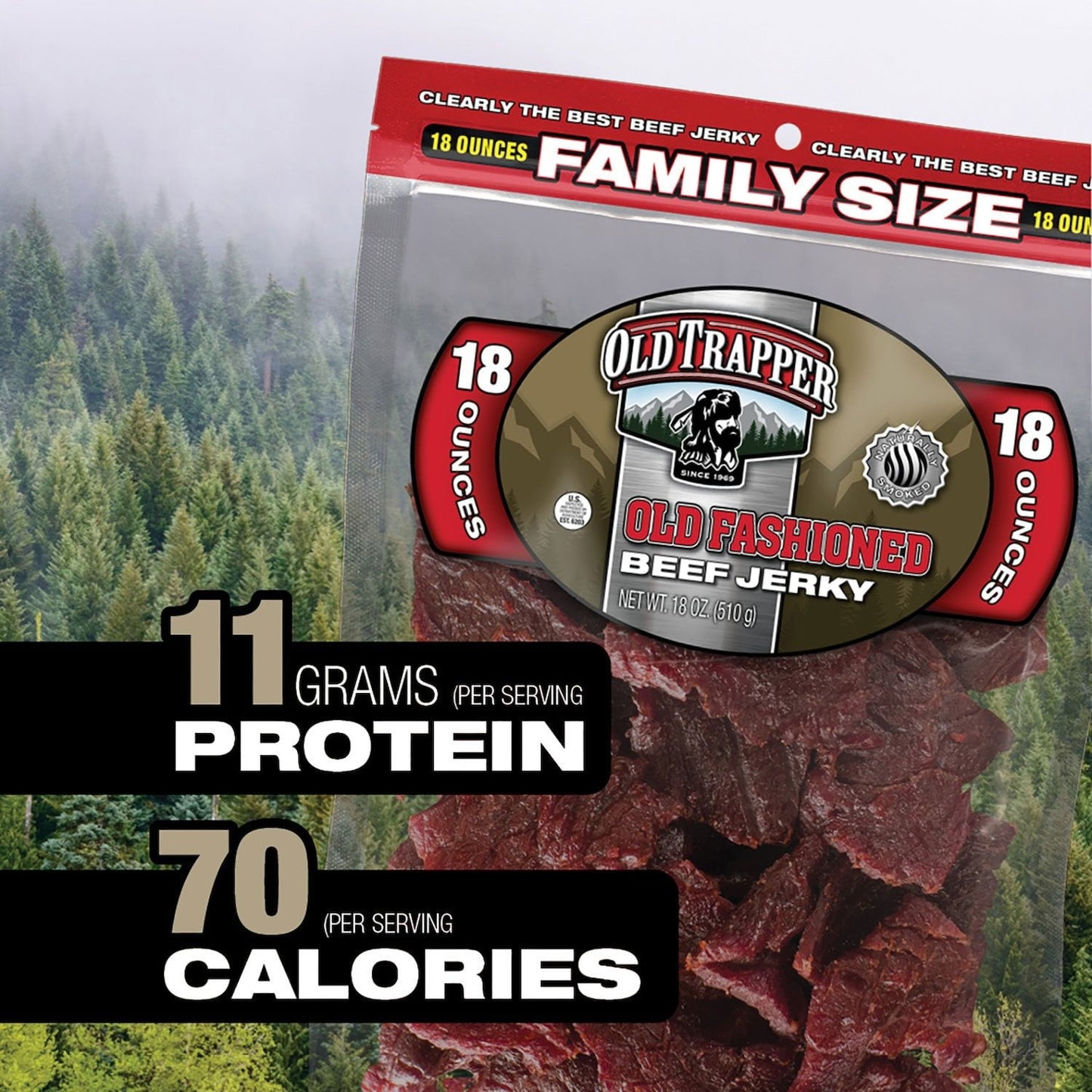 Old Trapper Old-Fashioned Beef Jerky – 18 oz Bag