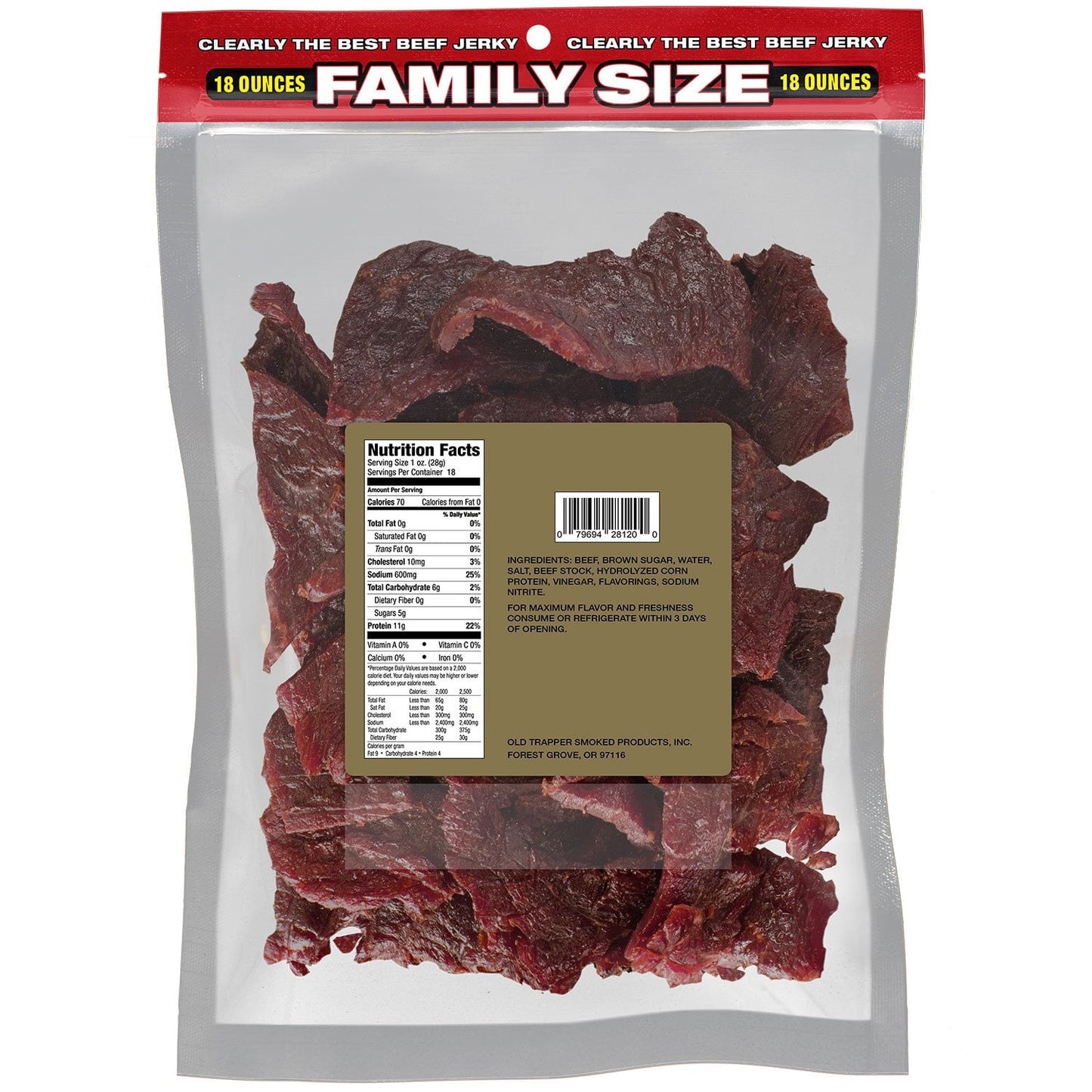 Old Trapper Old-Fashioned Beef Jerky – 18 oz Bag