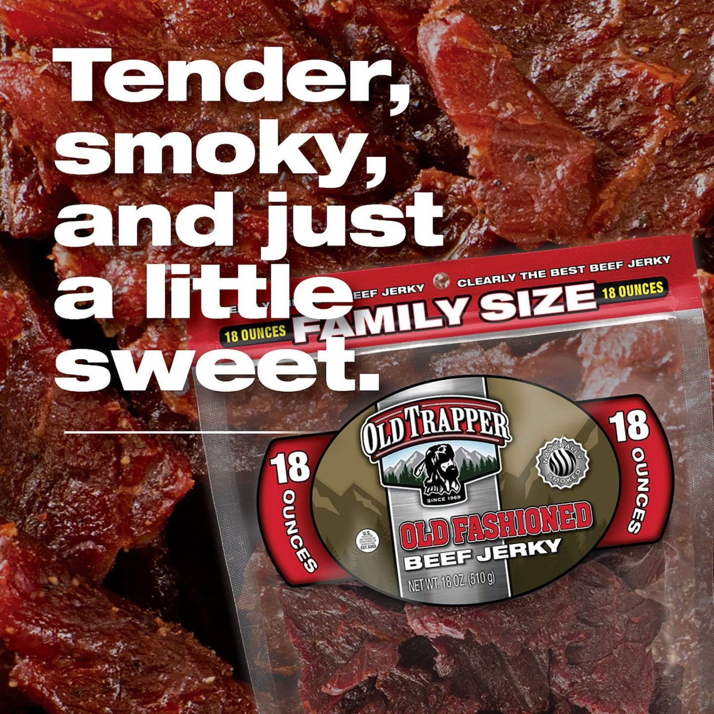 Old Trapper Old-Fashioned Beef Jerky – 18 oz Bag