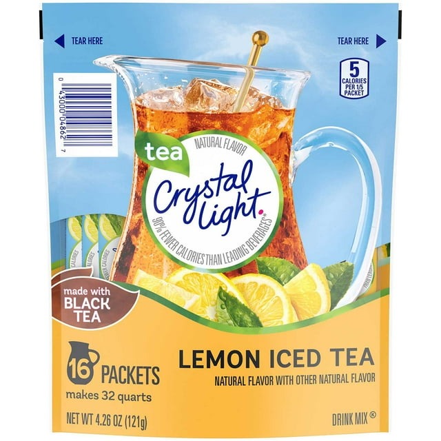 Crystal Light Lemon Iced Tea Drink Mix – 3.8 oz Powder Pack