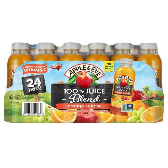 Apple & Eve 100% Juice Orange Sunrise Blend – 10 fl oz Bottles, 24-Pack