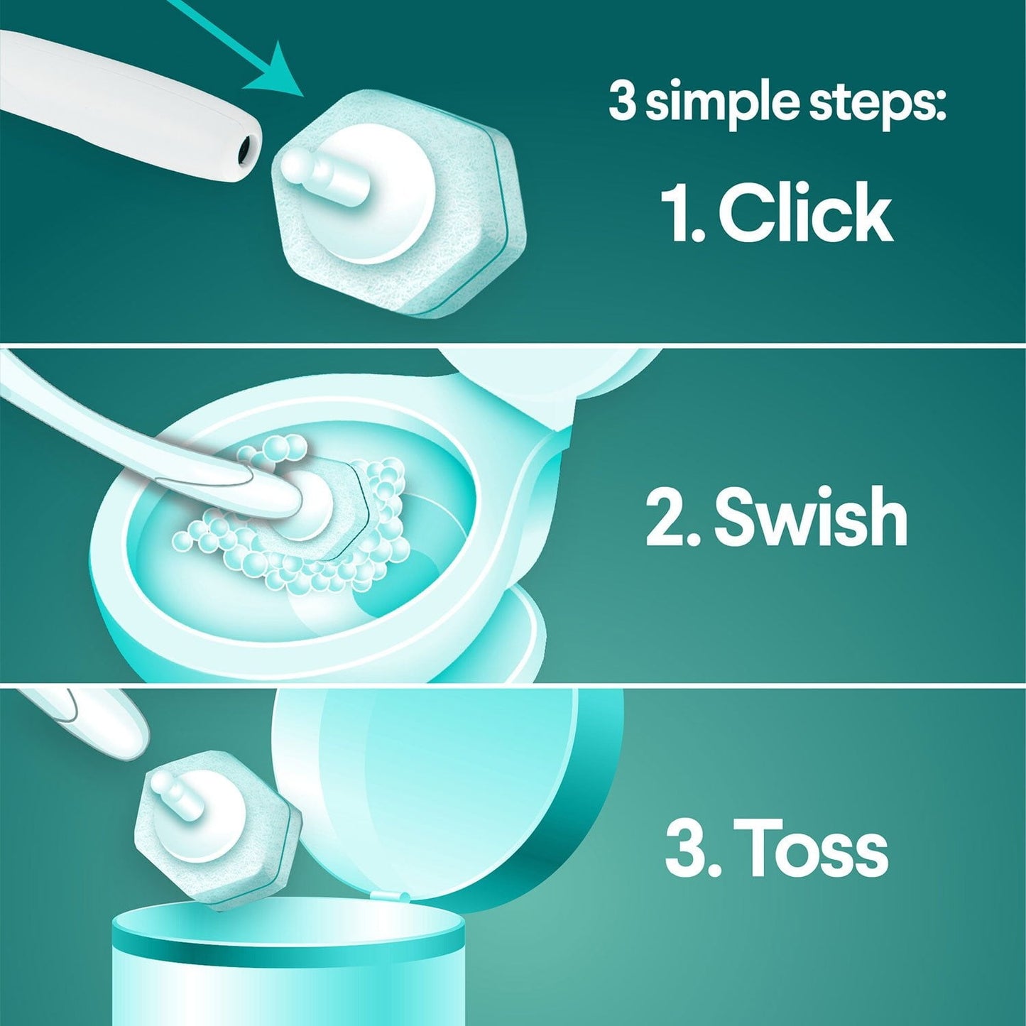 Clorox ToiletWand Toilet Cleaning Kit, Rainforest Rush, 1 ToiletWand Handle + 36 Refills