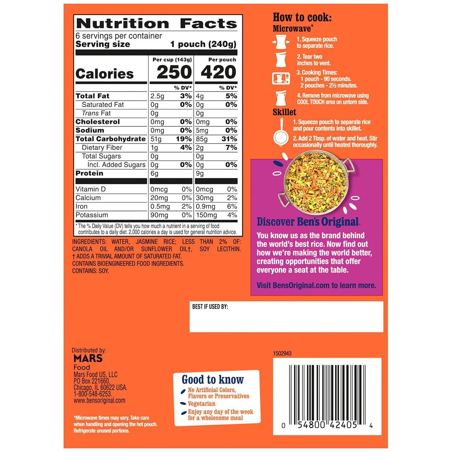 Ben's Original Ready Jasmine Rice, 8.5 oz., 6 pk.