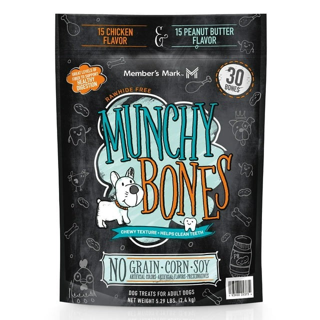 Member’s Mark Munchy Bones Dog Treats for Adult Dogs – 84 oz