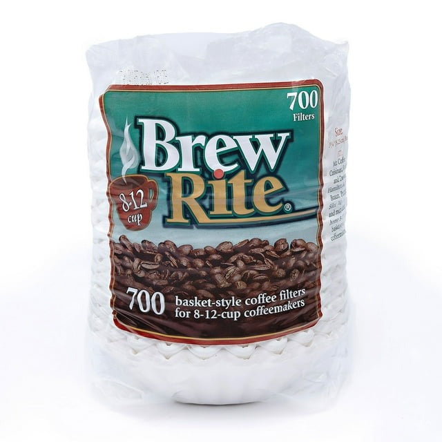 Brew Rite Coffee Filters – 8–12 Cup Basket Style (700 Count)