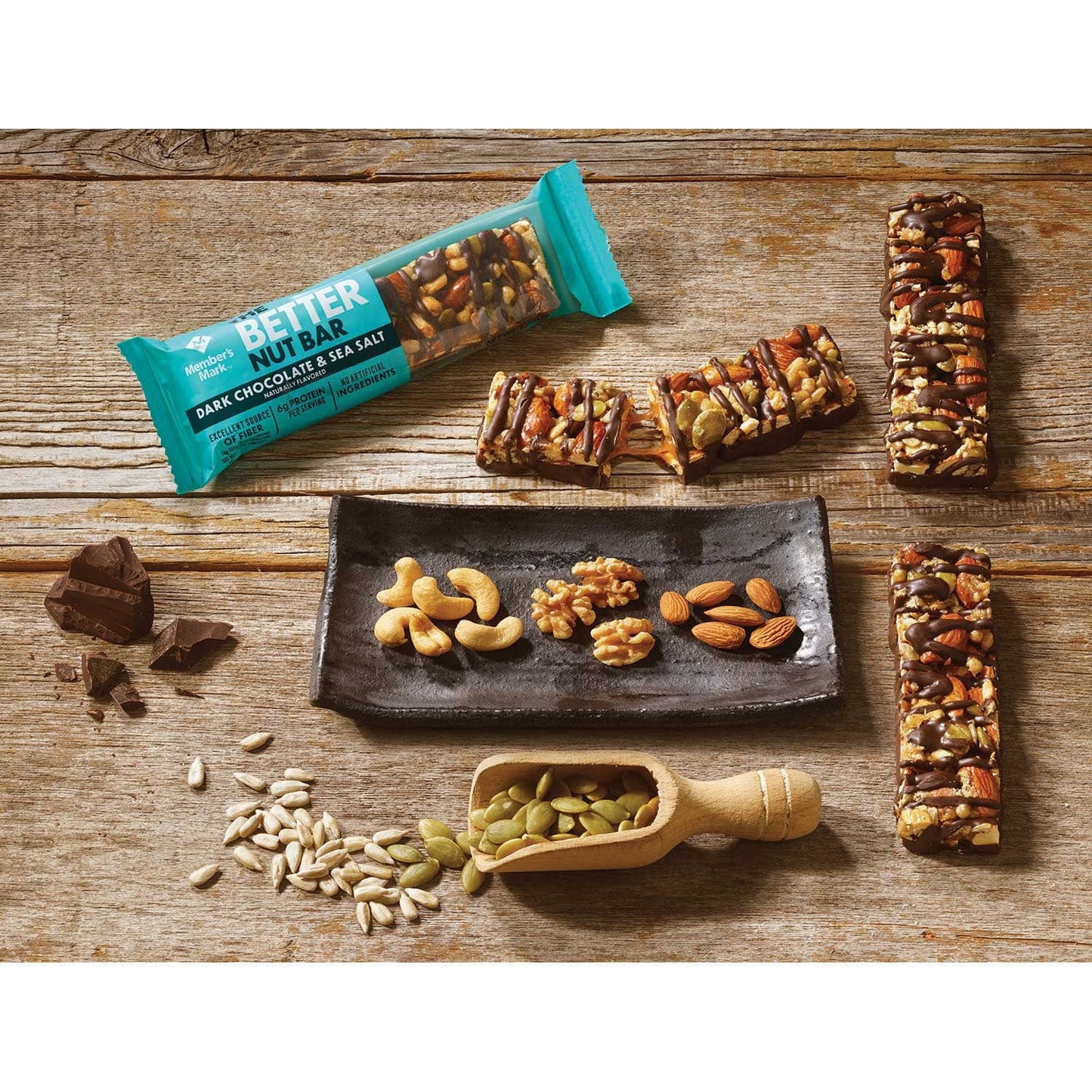 Member's Mark The Better Nut Bar, Dark Chocolate and Sea Salt, 24 ct.