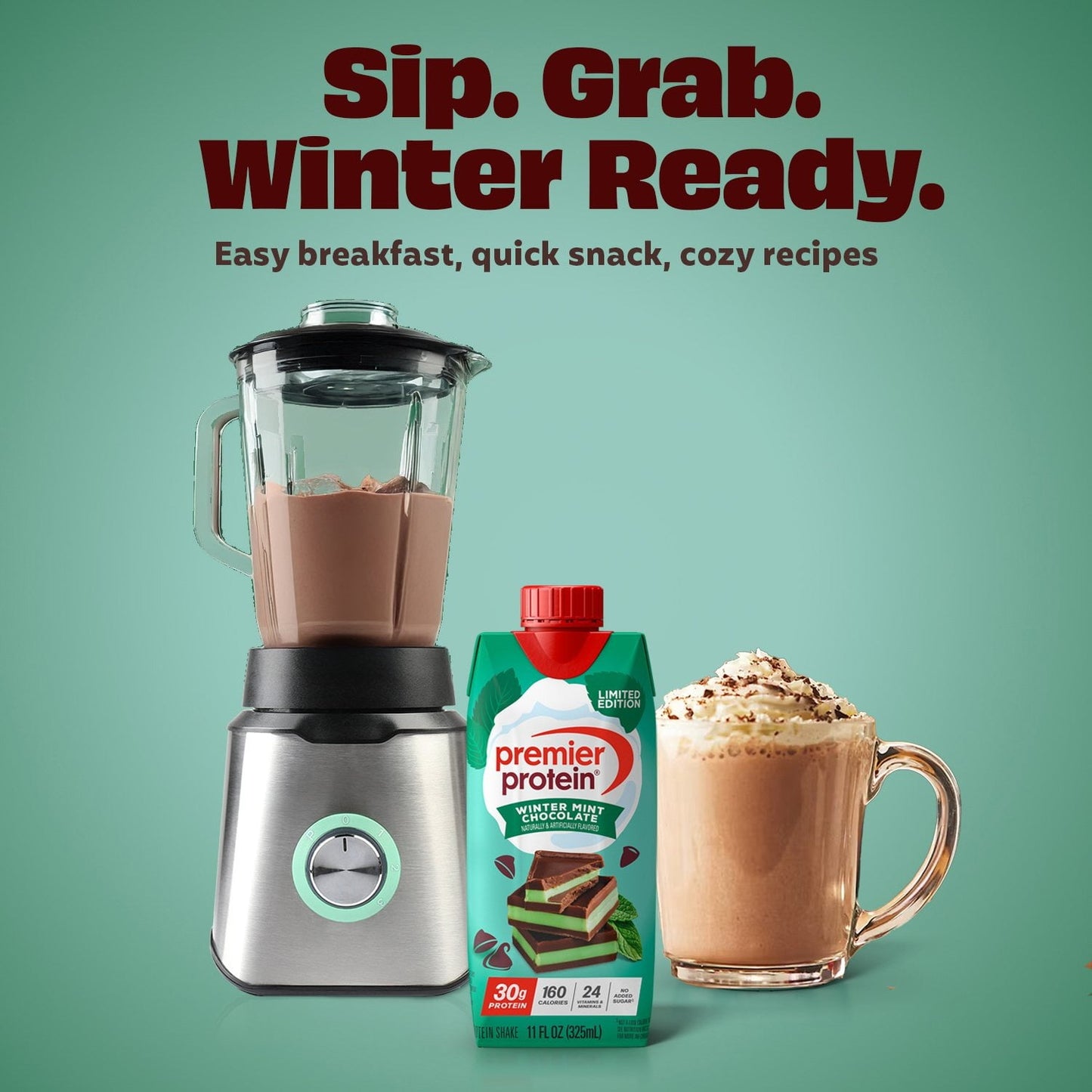 Premier Protein 30g High Protein Shake, Winter Mint Chocolate 11 fl. oz., 15 pk.