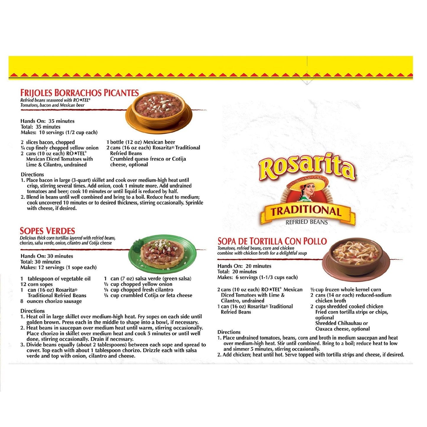 Rosarita Traditional Refried Beans, 8 pk.