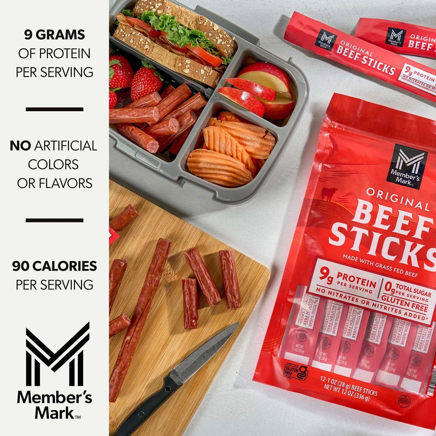 Member’s Mark Original Grassfed Beef Snack Sticks – High-Protein On-the-Go Snack