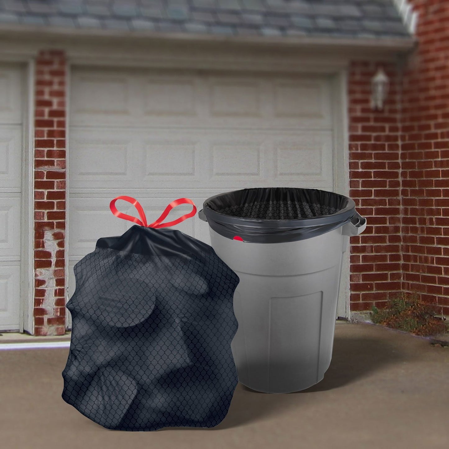 33-Gallon Drawstring Trash Bags – Heavy-Duty Power-Guard, 90 Ct Bulk Pack