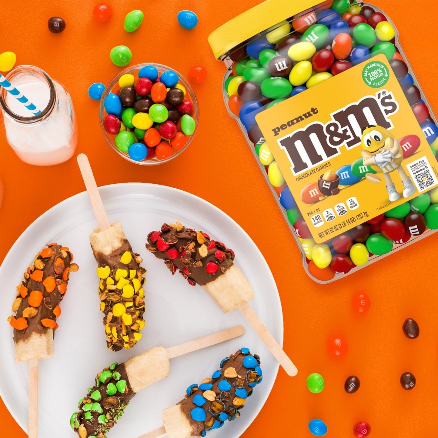 M&M'S Peanut Milk Chocolate Candy, 62 oz.