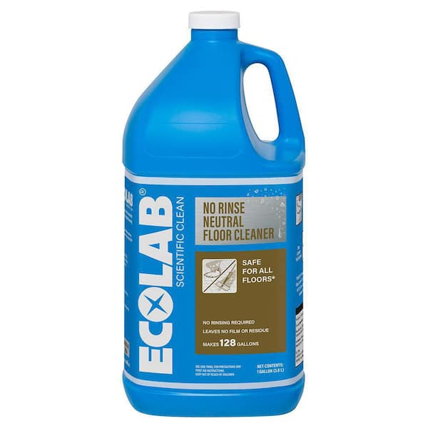 ECOLAB 1 Gal. No Rinse Neutral Floor Concentrate Cleaner – Residue-Free Formula for Tile, Vinyl, Hardwood, and Laminate (Model #7700415)