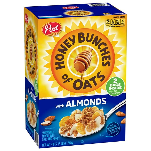 Post Honey Bunches of Oats with Almonds – 48 oz Value Pack