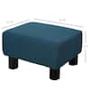 HOMCOM 15.75" Dark Blue Bench with Linen Fabric & Lightweight Design – Model 833-666V80BU