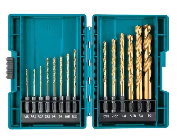 Impact 1/4 In. Hex Shank Gold Titanium Drill Bit Set (14-Piece)