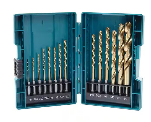 Impact 1/4 In. Hex Shank Gold Titanium Drill Bit Set (14-Piece)