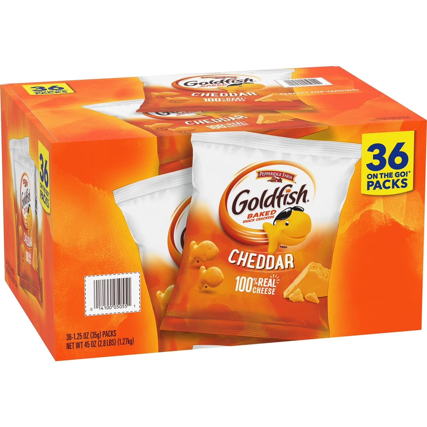 Pepperidge Farm Goldfish Cheddar Crackers – 36 × 1.25 oz Snack Packs