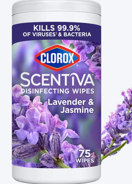 Disinfecting Cleaning Wipes – Lavender & Jasmine Scent, Bleach-Free, 75 Count