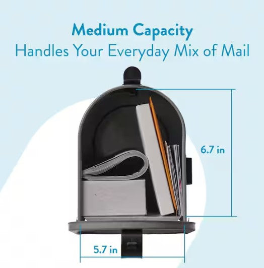 Grayson Gray, Medium, Steel, Post Mount Mailbox
