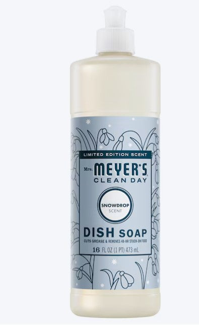 Liquid Dish Soap – Snow Drop Scent, Gentle Cleaning Formula (16 oz)