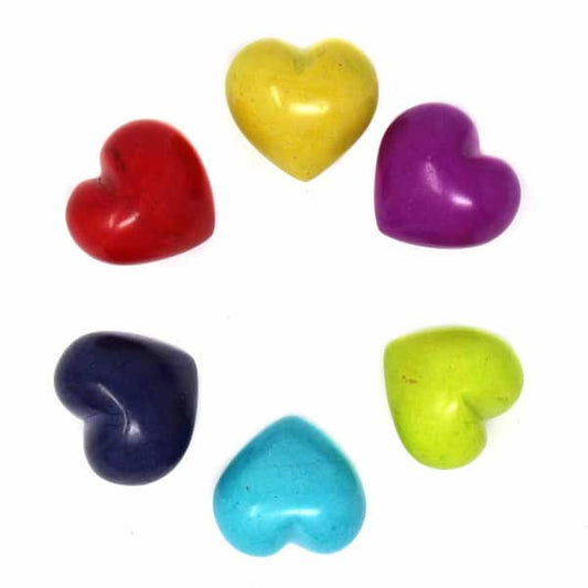10-Pack Soapstone Hearts – 1 inch (3 cm) – Assorted Solid Colors